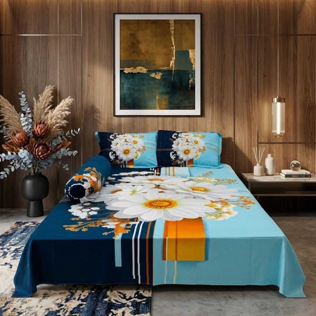 ,Cotton,Design,,King,Size,Bedsheet